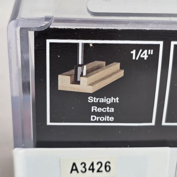 SKIL Router Bit Set 91001 Tipped Straight 3 Piece Includes 1/4" 1/2" 3/4" Bits - Picture 3 of 9